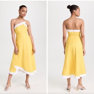 NWT Staud Sirani Maxi Linen Strapless Dress